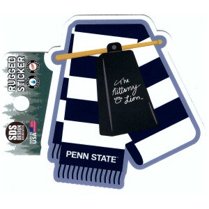 Penn State scarf and cowbell rugged sticker